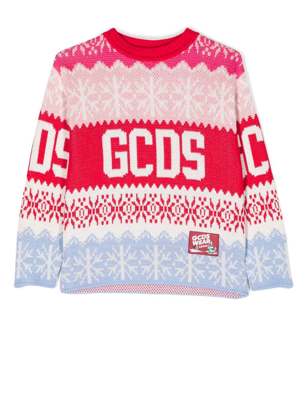 Intarsia-knit branded jumper - Pink
