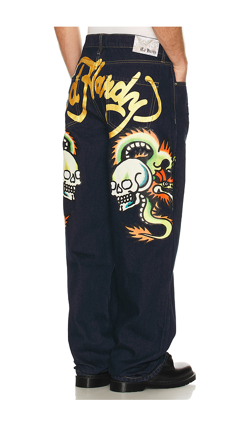 Ed Hardy Dragons Selvage Baggy Denim Pants in Blue. 30. Also