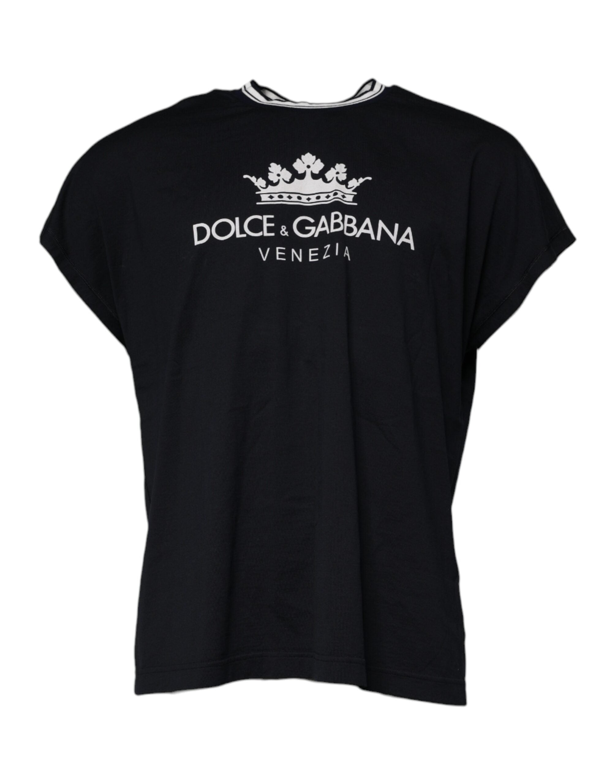 Logo Crown Print T-Shirt — Black