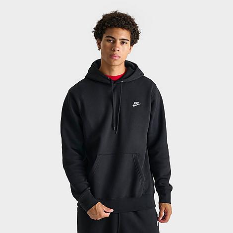 Men's Club Fleece Premium Embroidered Pullover Hoodie in Black/White