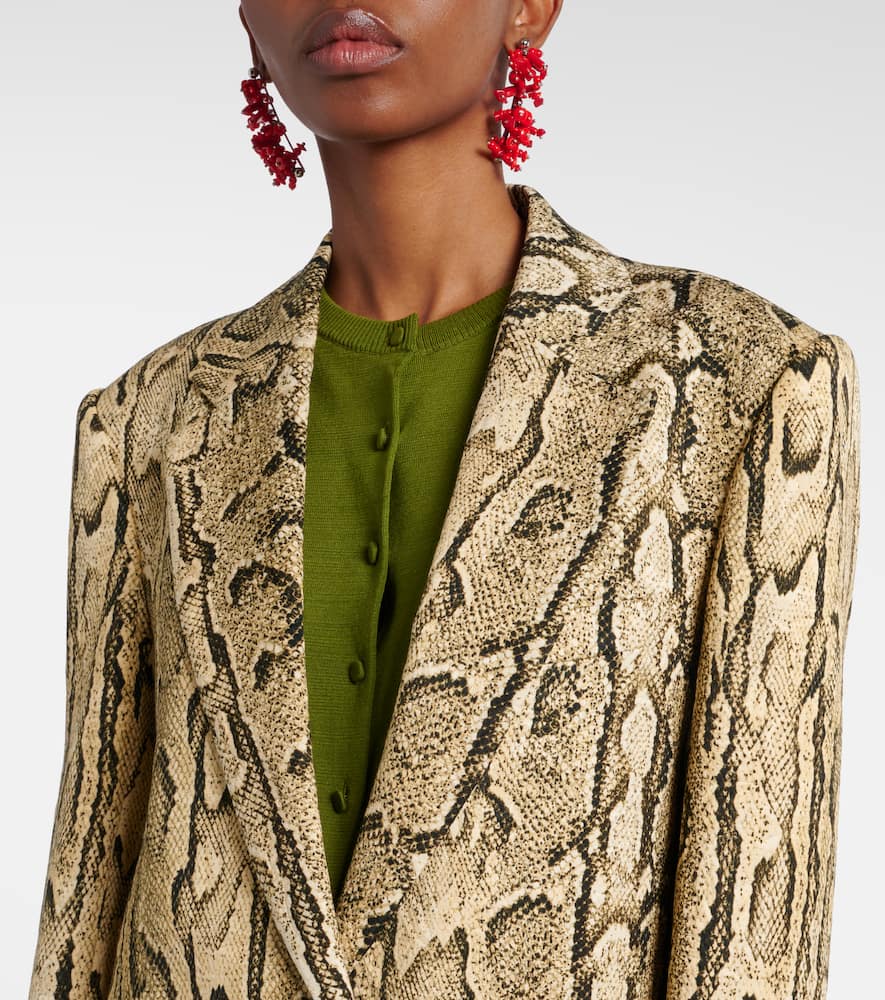 Snake-effect jacquard blazer