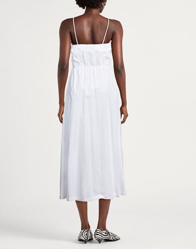 Alpha Studio Woman Midi dress White Size 8 Cotton, Elastane