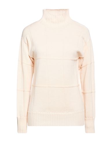 Woman Turtleneck Cream Size S Merino Wool