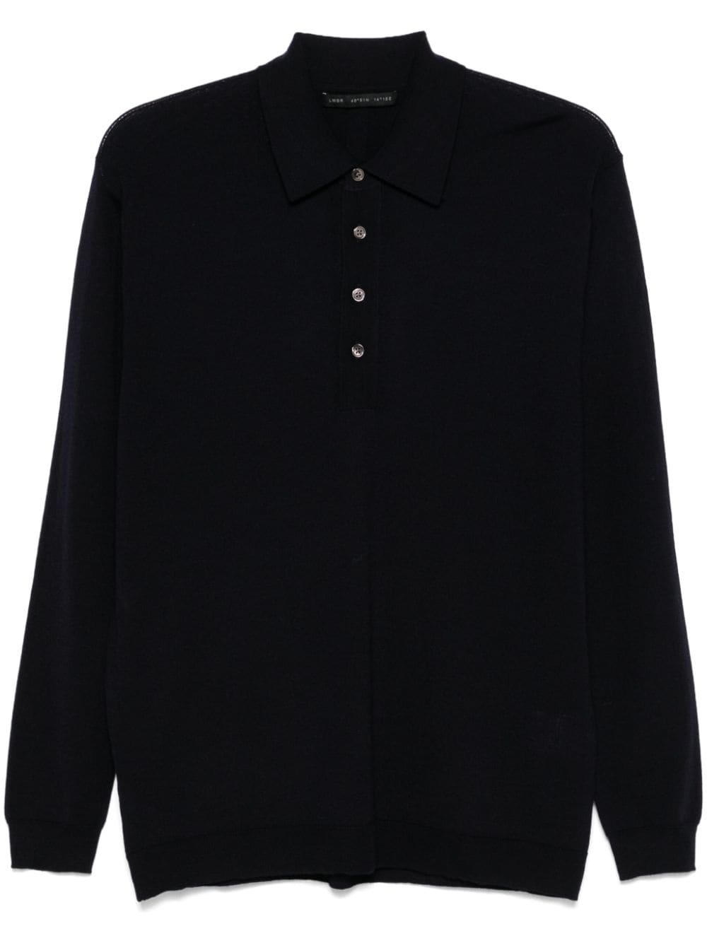 Merino-wool polo shirt - Black