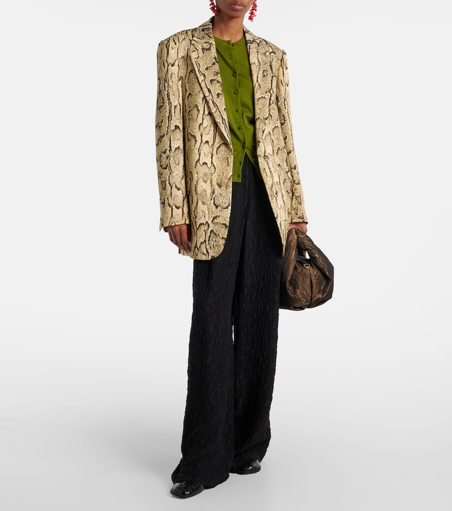 Snake-effect jacquard blazer