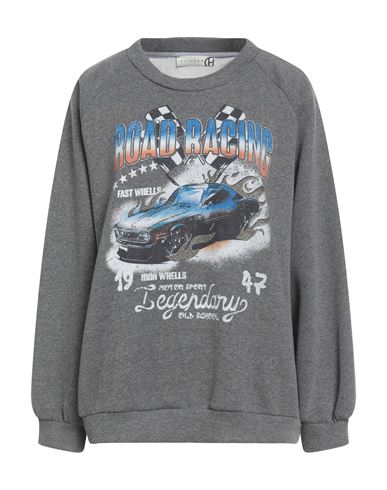 Woman Sweatshirt Charcoal Size ONESIZE Cotton, Polyester