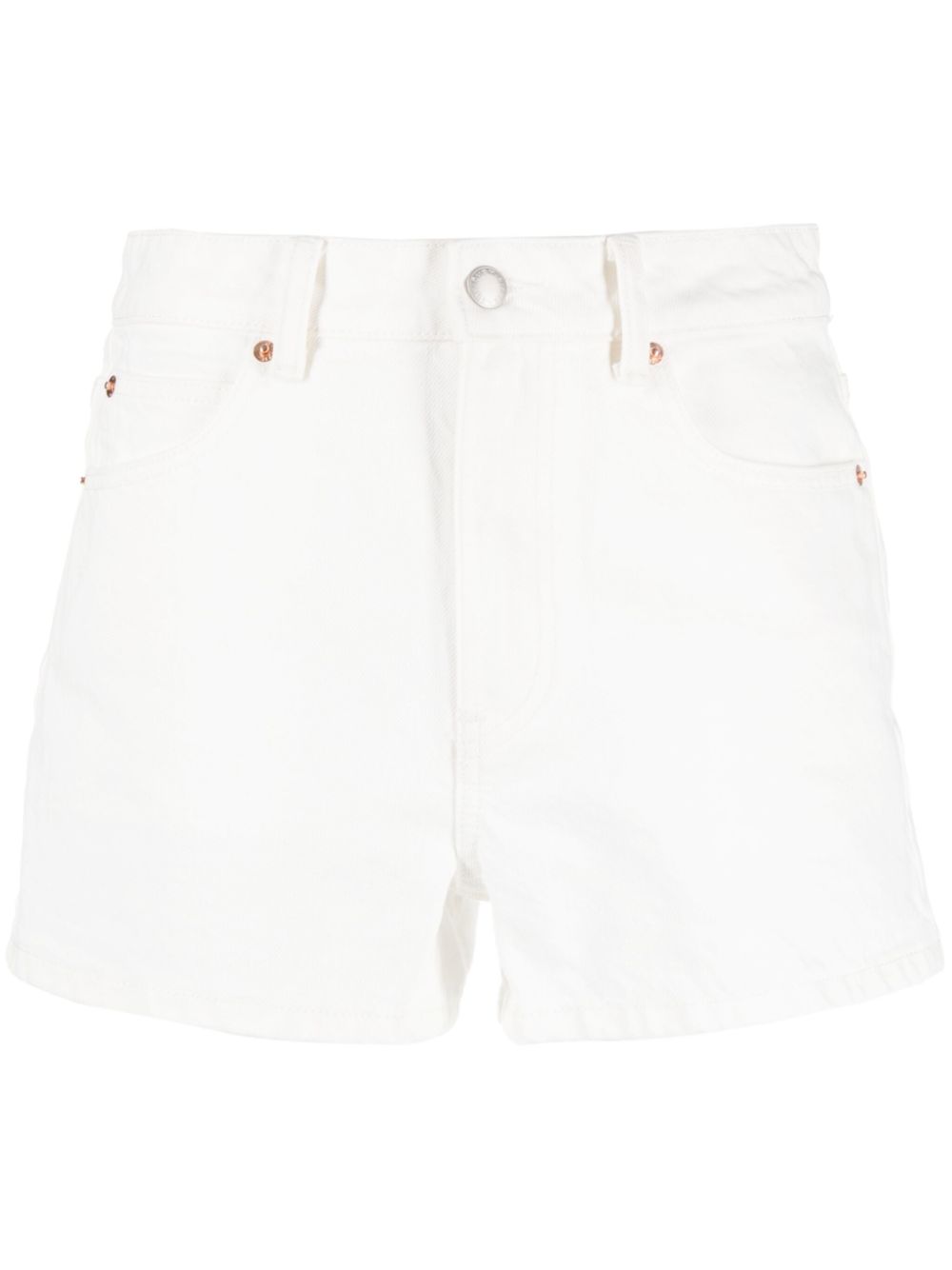 High-rise denim mini shorts - White
