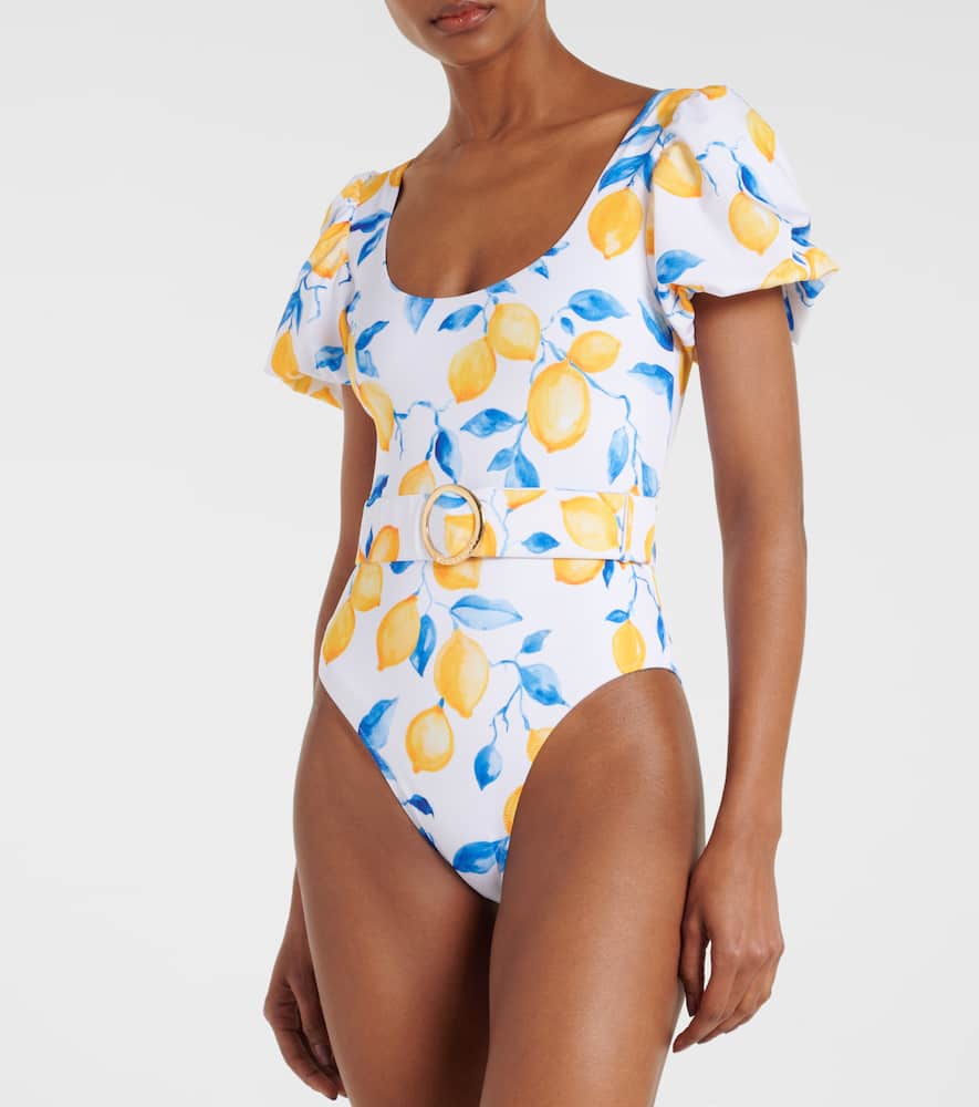 Alexandra Miro Jeanie belted printed swimsuit