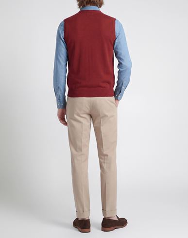 Man Cardigan Rust Size 40 Virgin Wool