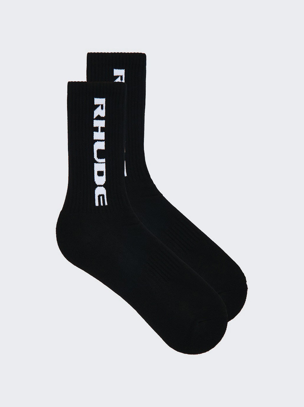 Rhude Tripoli Racing Logo Sock in Black & White - Black. a