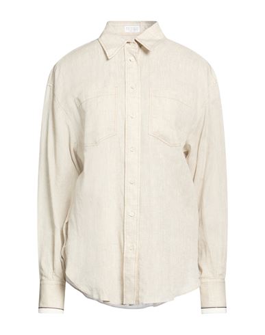 Woman Shirt Beige Size S Linen