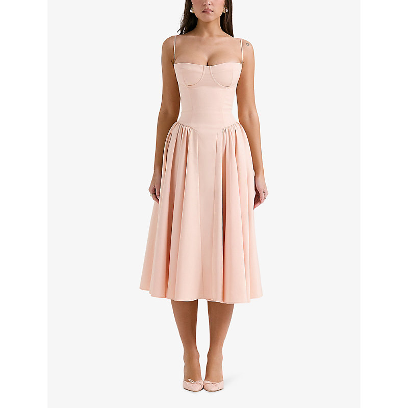 Samaria Corseted Woven Midi Dress