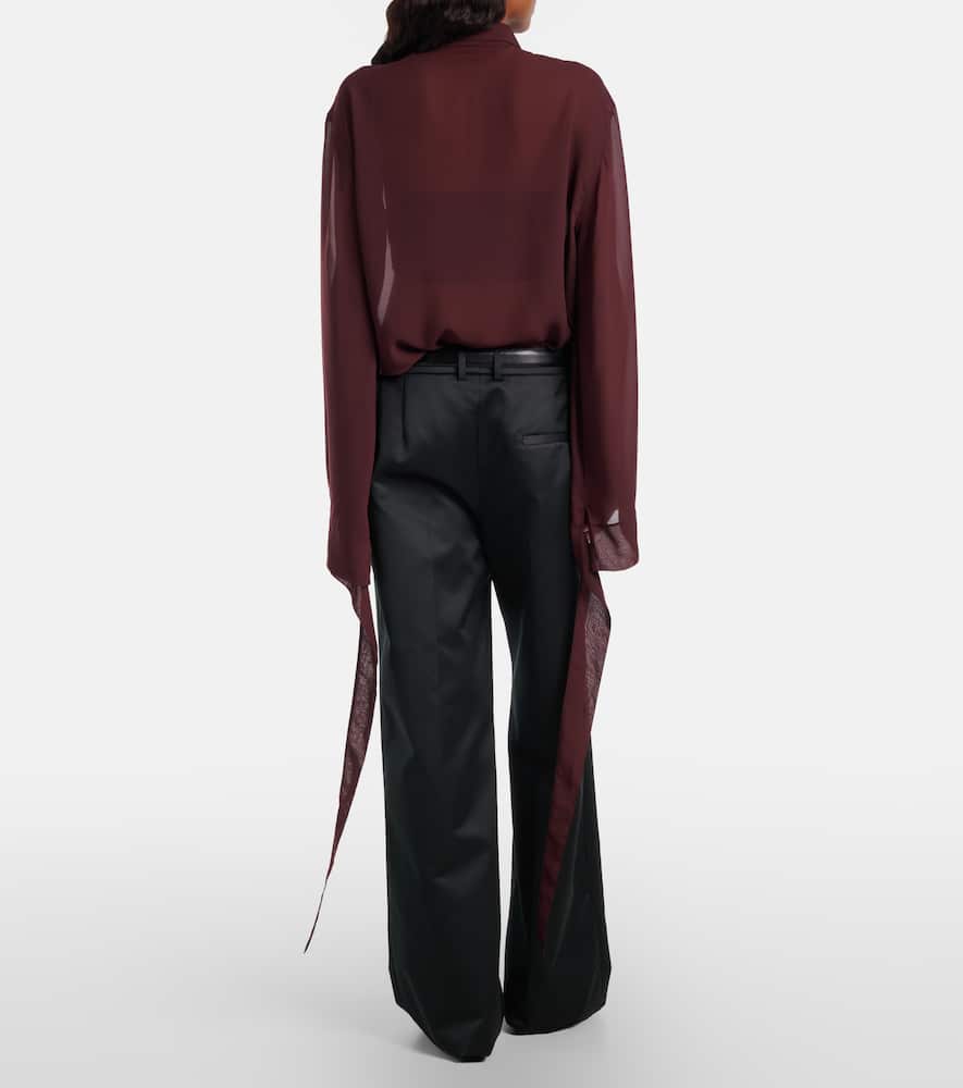 Brickell satin wide-leg pants