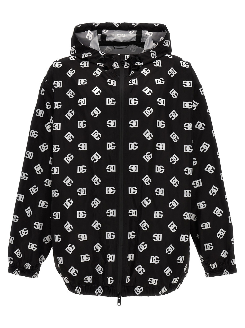 Logo Print Hooded Jacket