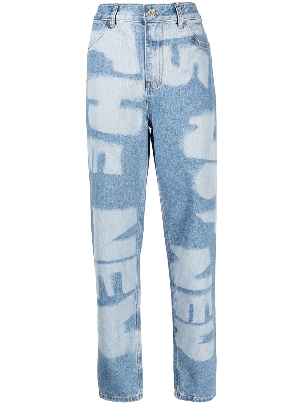 Slogan washed jeans