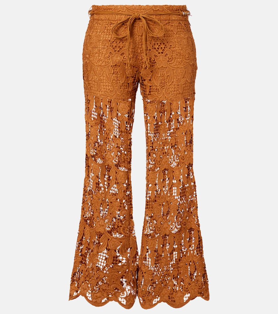 Coco scalloped lace flared pants