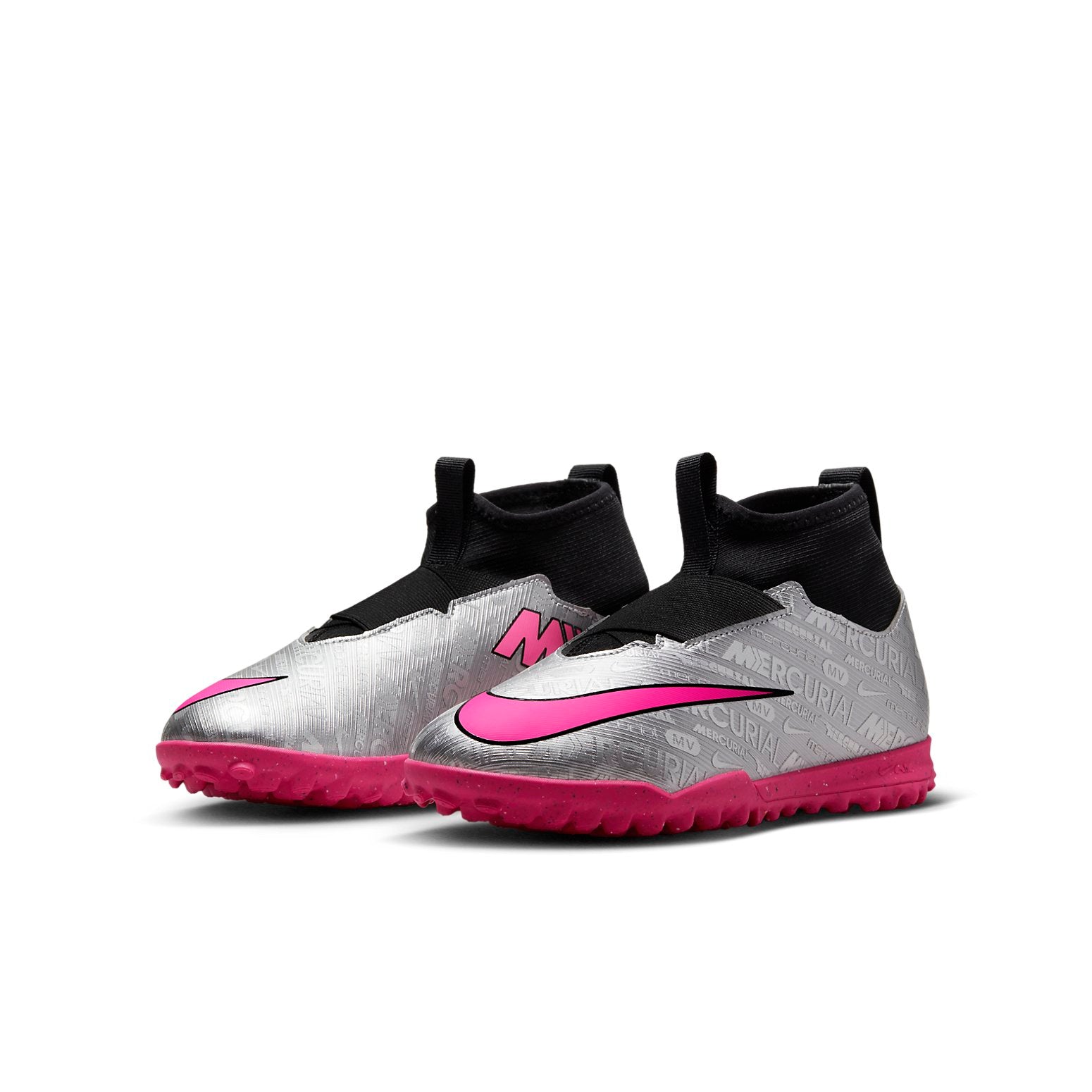 (GS) Jr Mercurial Superfly 9 Acad 25 TF Turf 'Silver Hyper Pink'