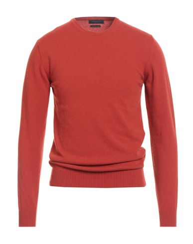 Man Sweater Rust Size M Merino Wool, Cashmere