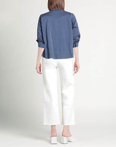 Trebarrabi Woman Top Slate blue Size S Cotton, Elastic fibres