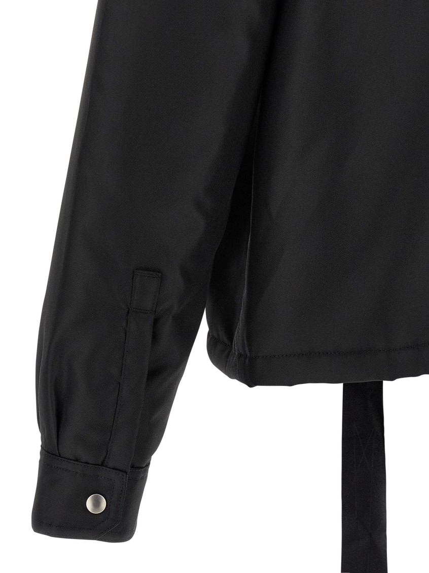 Black Zip-Front Shirt Jacket