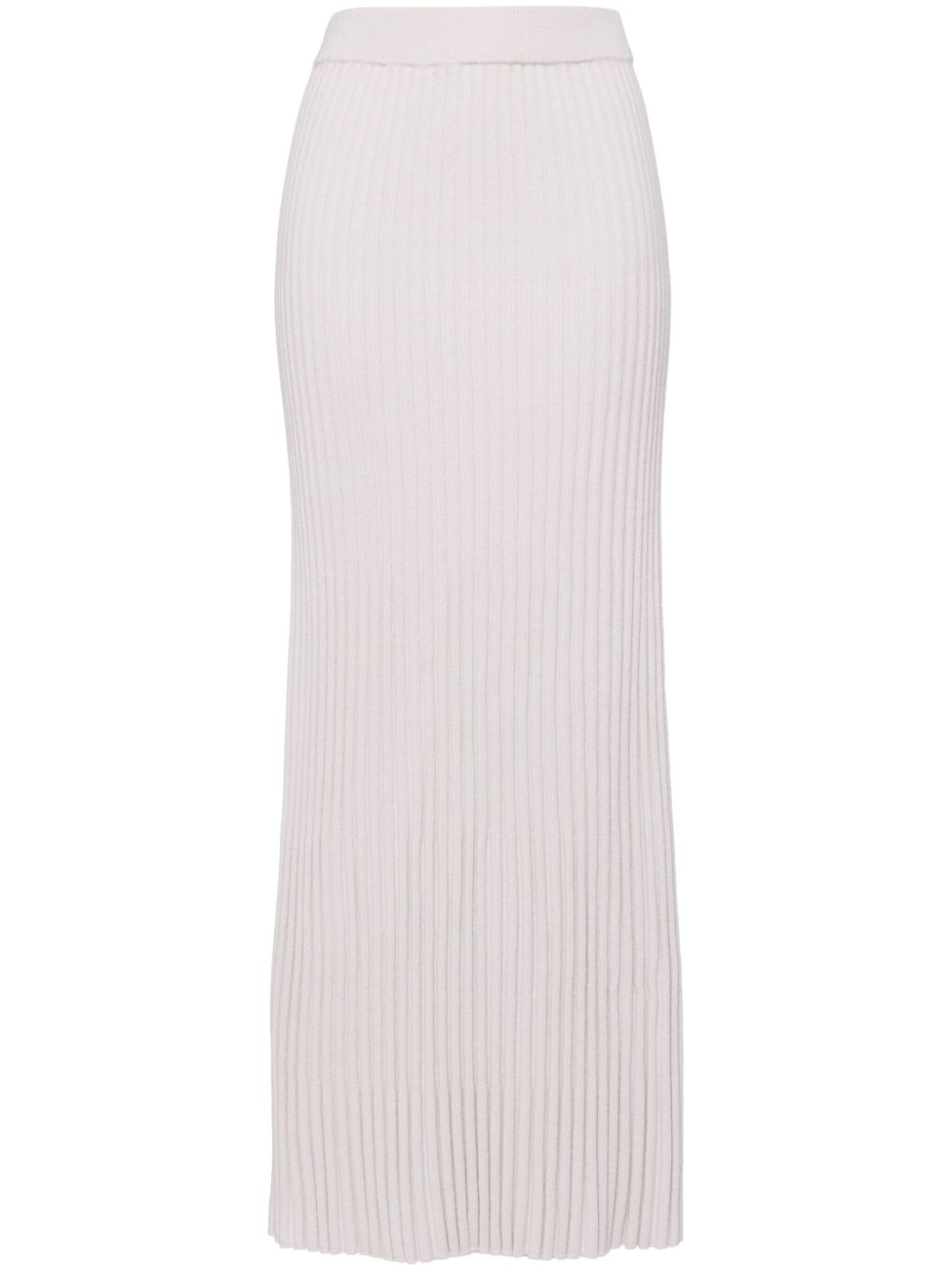 Rib cashmere maxi skirt - Neutrals