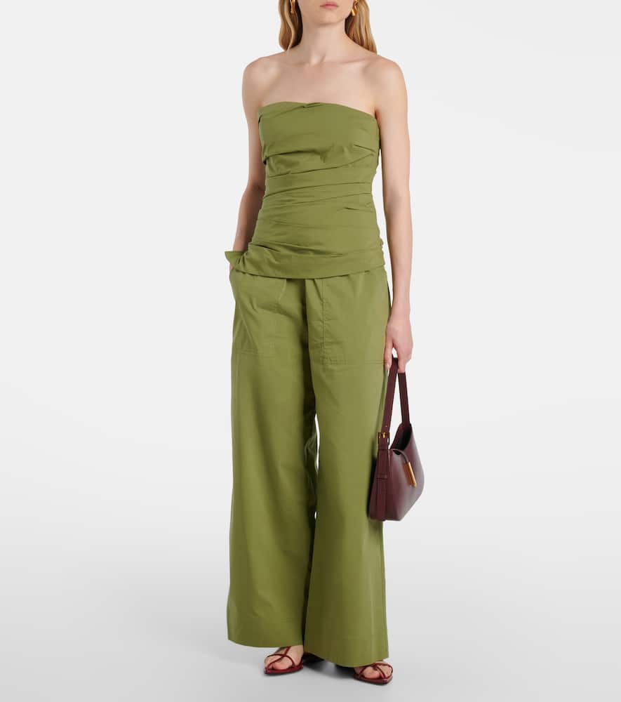 Arden cotton-blend wide-leg pants