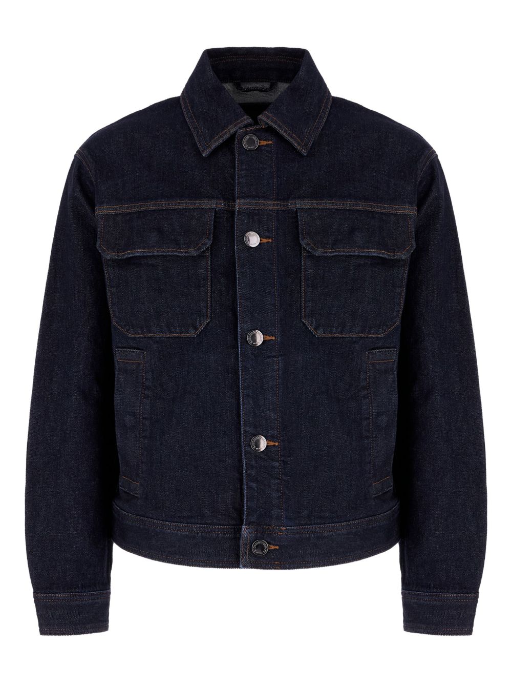 Logo-button denim jacket - Blue