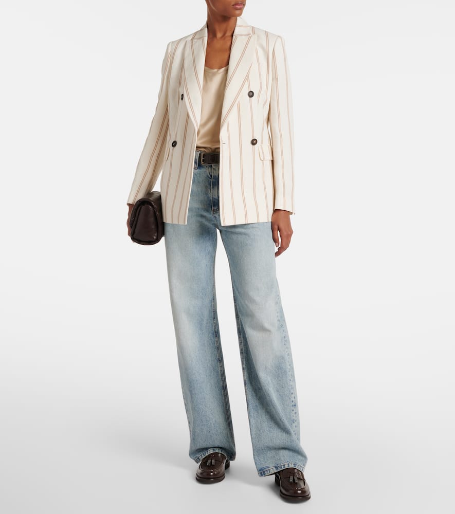 Striped linen and cotton blazer