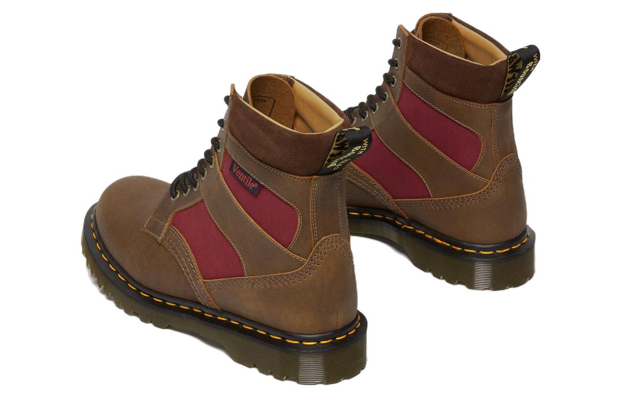 Dr.Martens 1460 Made in England Padded Panel Lace Up Boots 'Brown Dockyard Oxblood'