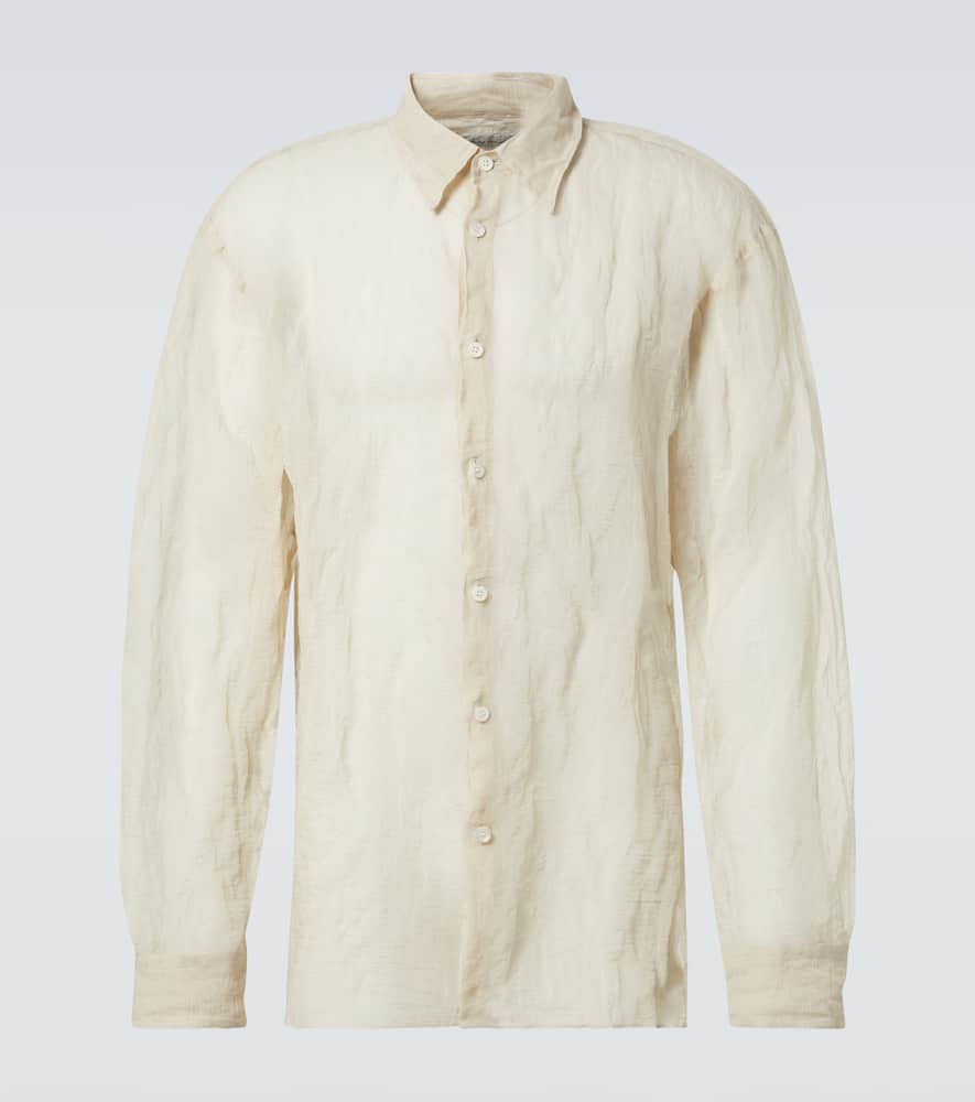Cotton and silk-blend lamé shirt