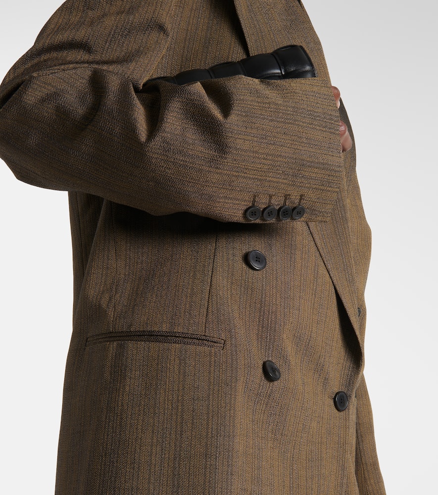 Double-breasted cotton-blend blazer