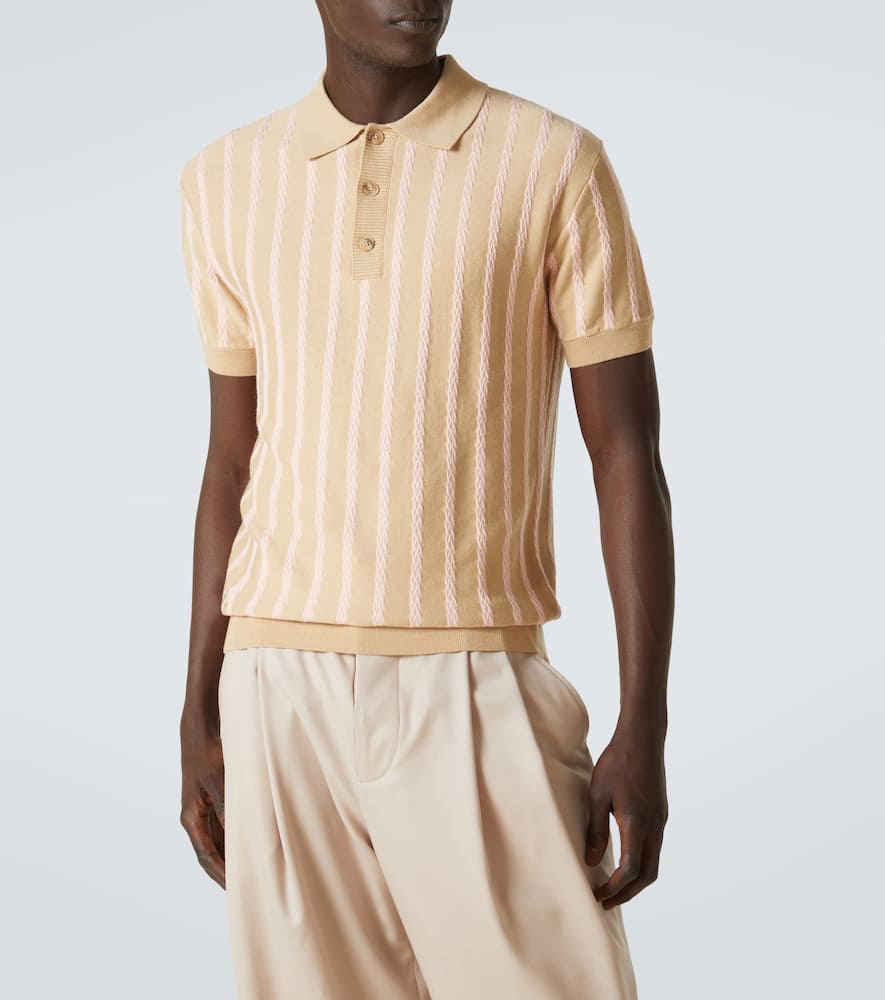 Striped wool polo shirt