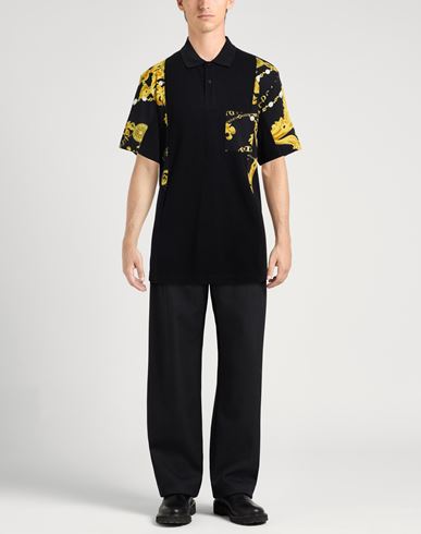 Man Polo shirt Black Size XL Cotton, Polyester, Polyamide, Elastane