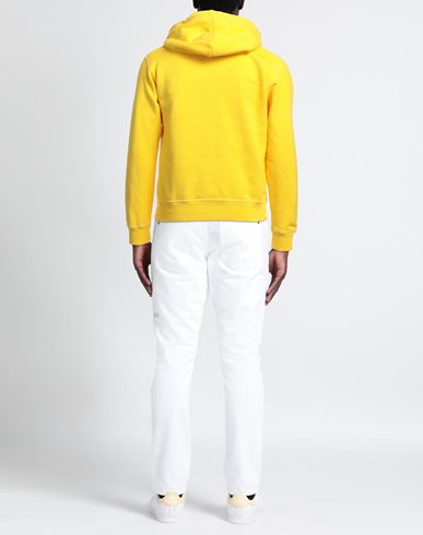 Man Sweatshirt Yellow Size L Cotton, Elastane