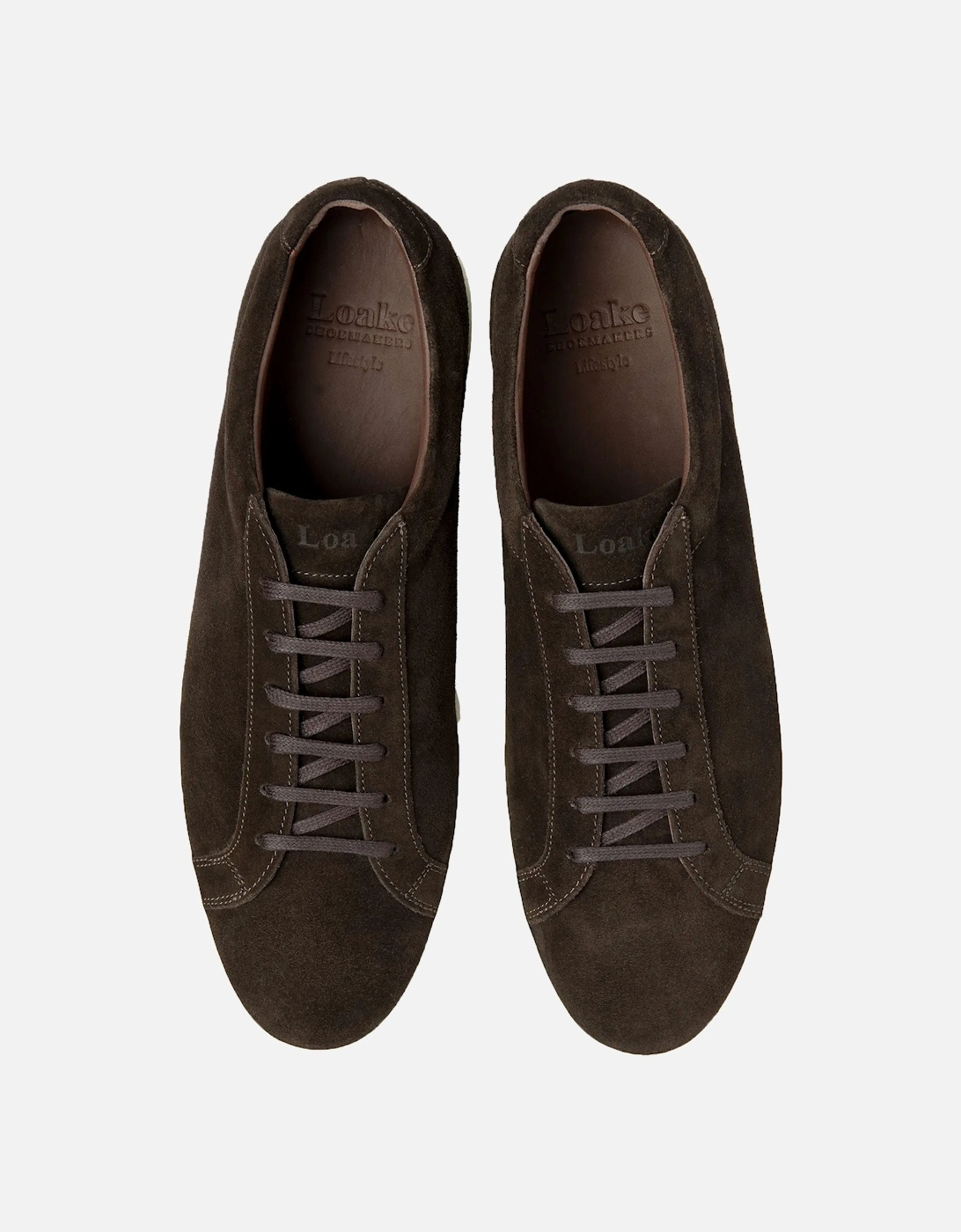 Men's Loake Sprint Casual Shoe Dark Brown Suede - Size: 10