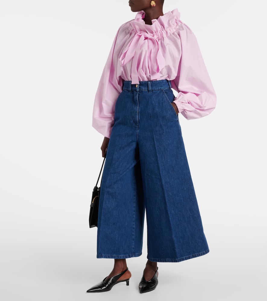 Mid-rise wide-leg jeans