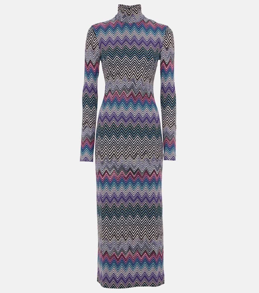 Zig Zag turtleneck dress