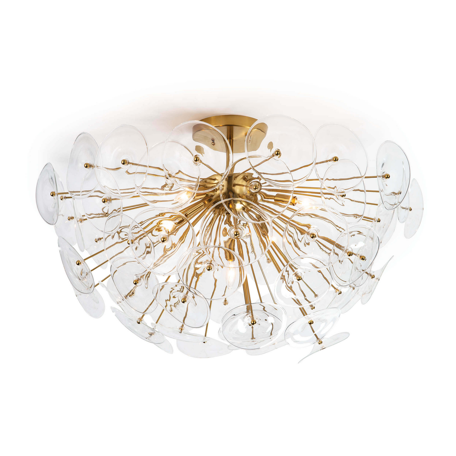 Natural Brass Flush Mount from the Poppy Collection