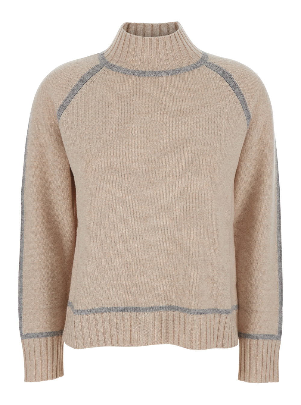 Wool & Cashmere Turtleneck Sweater — Beige