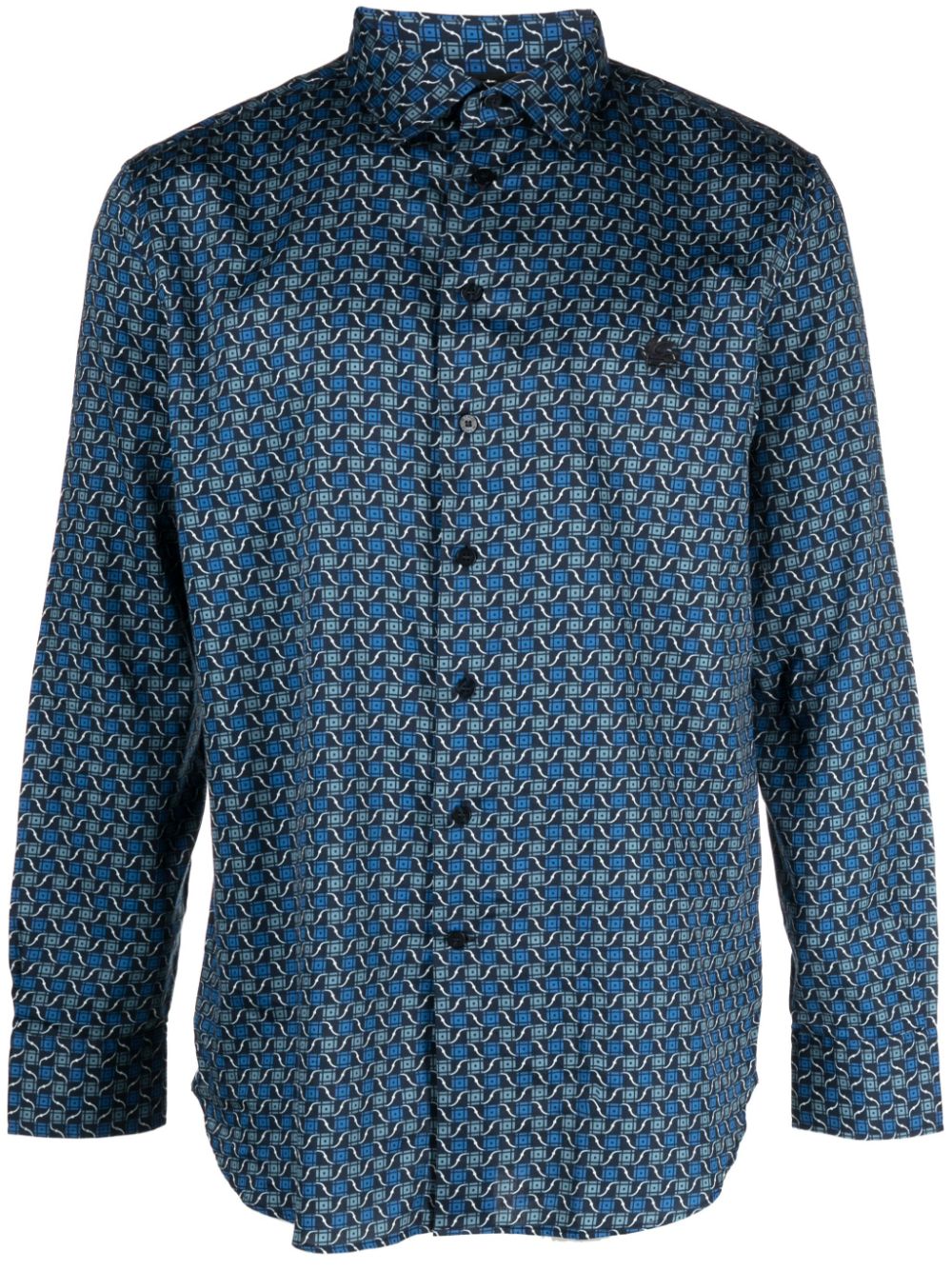 Pegaso-logo graphic-print shirt - Blue
