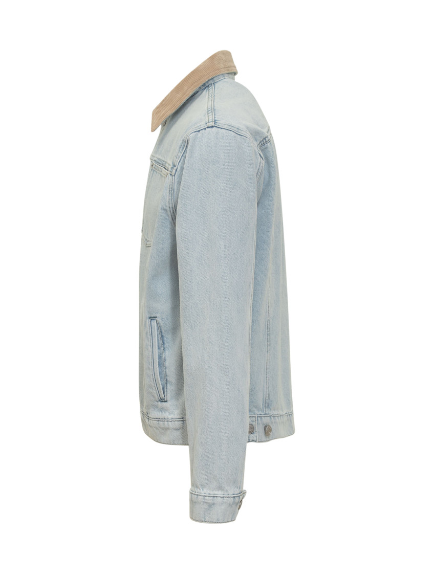 Drôle De Monsieur - denim jacket with contrast collar and pocket