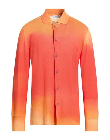 Man Shirt Tomato red Size L Wool, Silk, Cashmere