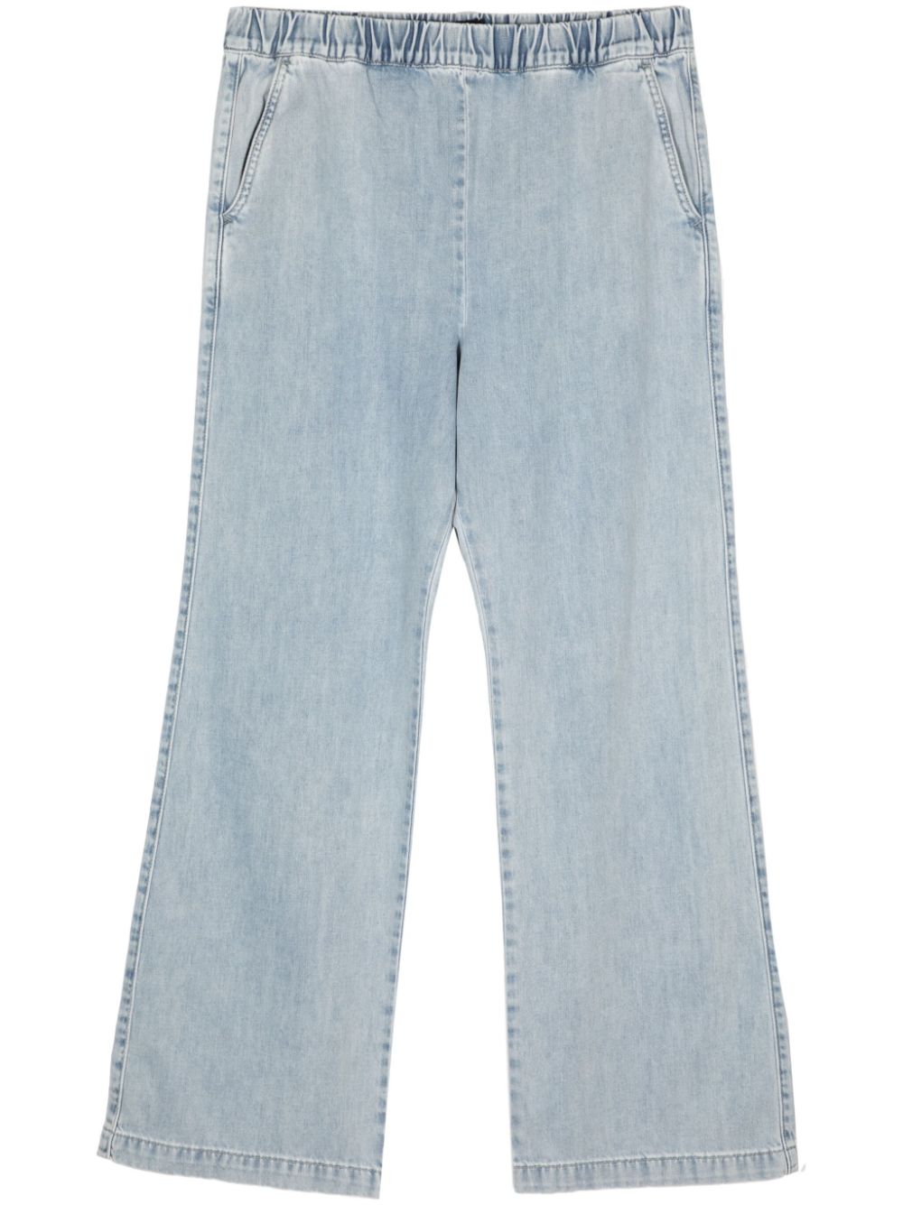 Straight-leg elasticated-waist jeans - Blue