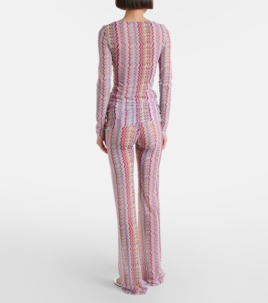 Zigzag high-rise slim pants