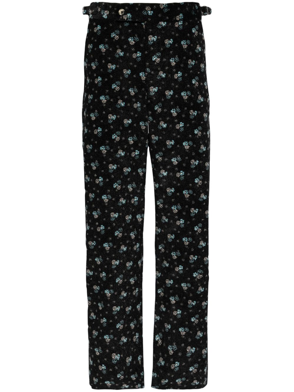 Chicory floral corduroy trousers - Black