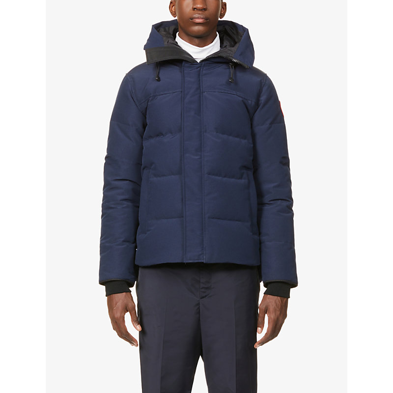 Mens Atlantic Navy Macmillan Funnel-neck Twill-down Parka Jacket