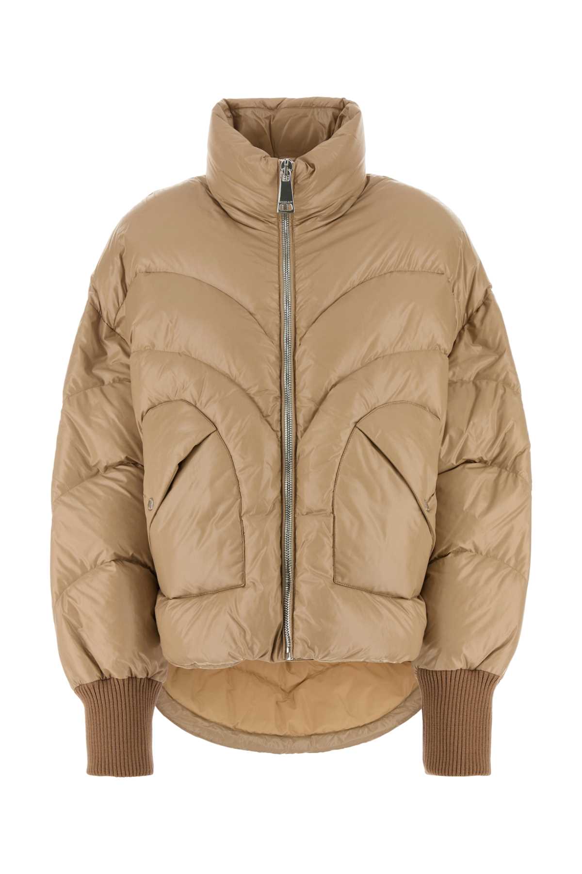 Shiny Down Jacket — Beige