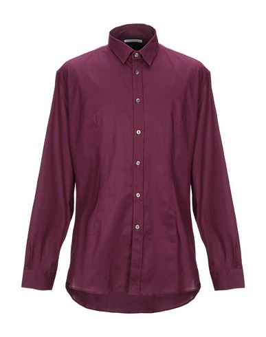 Man Shirt Burgundy Size 17 Cotton, Elastane