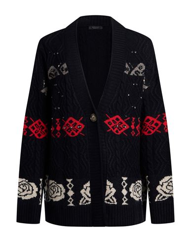 Elena Mirò Woman Cardigan Midnight blue Size 14 Viscose, Polyester, Wool, Cashmere