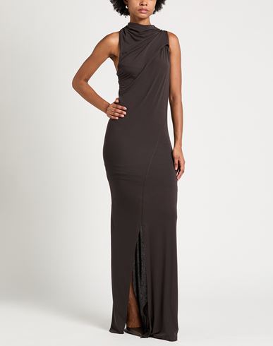 Woman Maxi dress Chocolate brown Size L Lyocell, Elastane